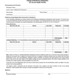 Change Of Beneficiary Designation Fill Out And Sign Printable PDF
