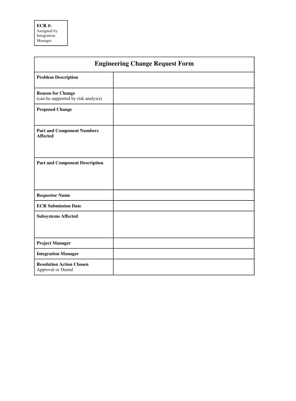 Engineering Change Request Form Download Printable PDF Templateroller